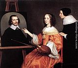 Gerrit van Honthorst Margareta Maria de Roodere and Her Parents painting